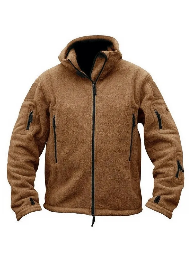 Airsoft Military Jackets for Men / Male Fleece Tactical Thermal Hooded Jacket / Autumn Outerwear