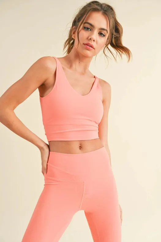 Aligned Performance Cropped Tank Top Coral