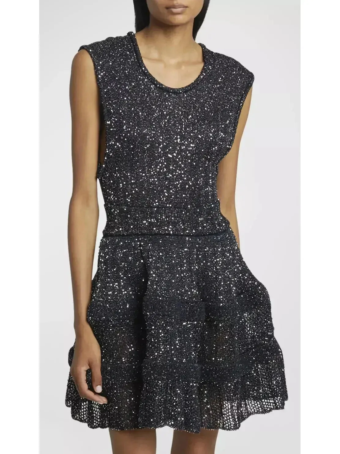 Archetypes Sequined Stretch-knit Crino Mini Dress