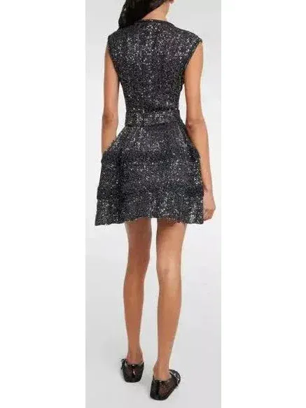 Archetypes Sequined Stretch-knit Crino Mini Dress