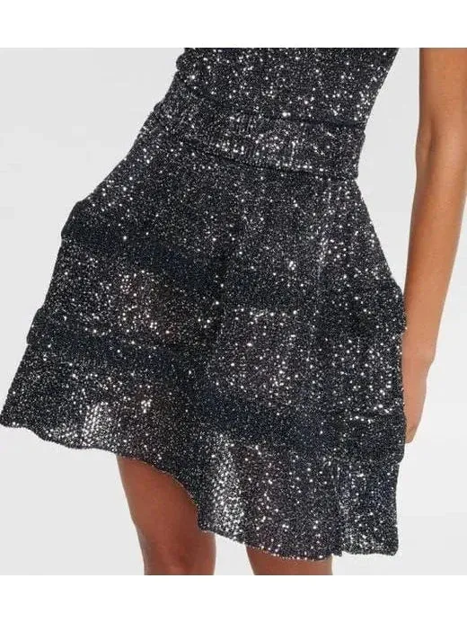 Archetypes Sequined Stretch-knit Crino Mini Dress