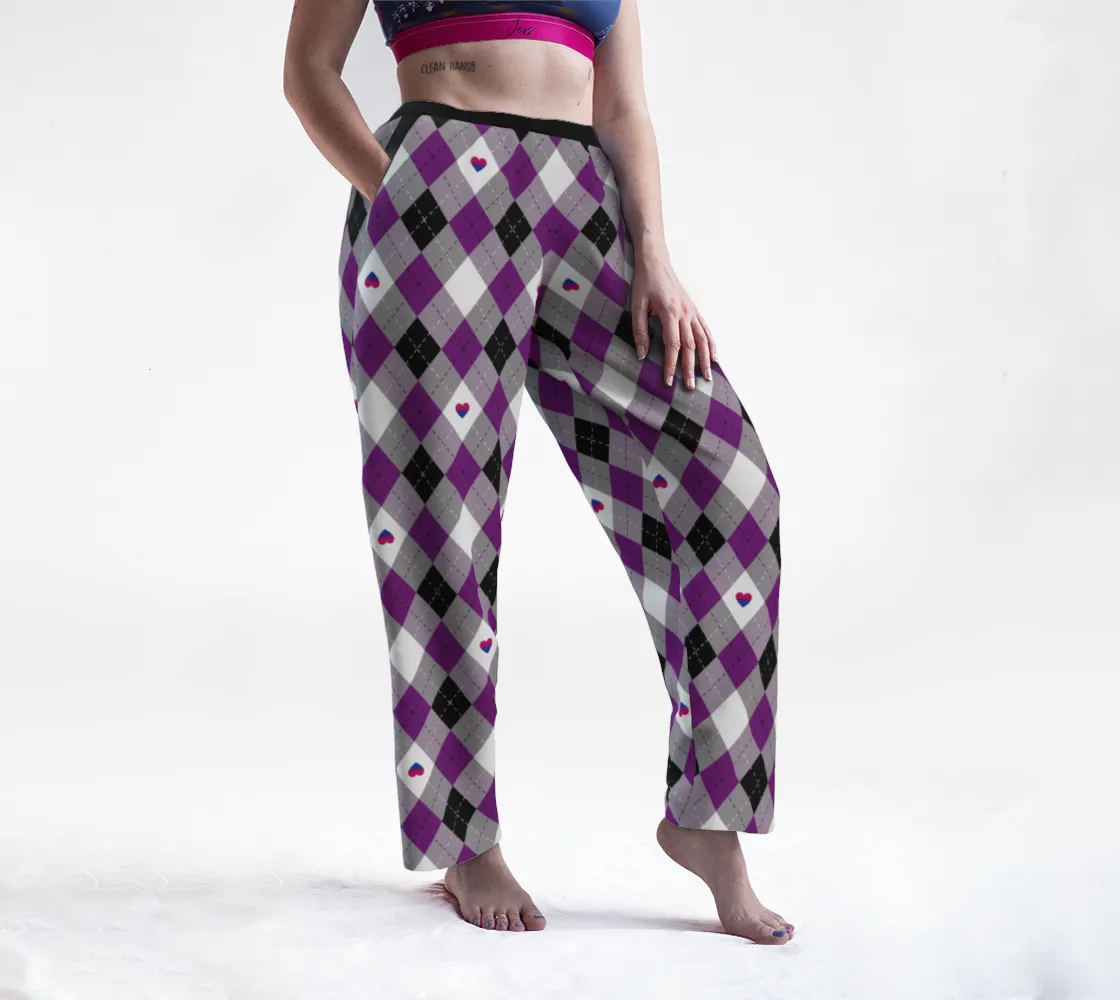 Asexual Biromantic Argyle Lounge Pants