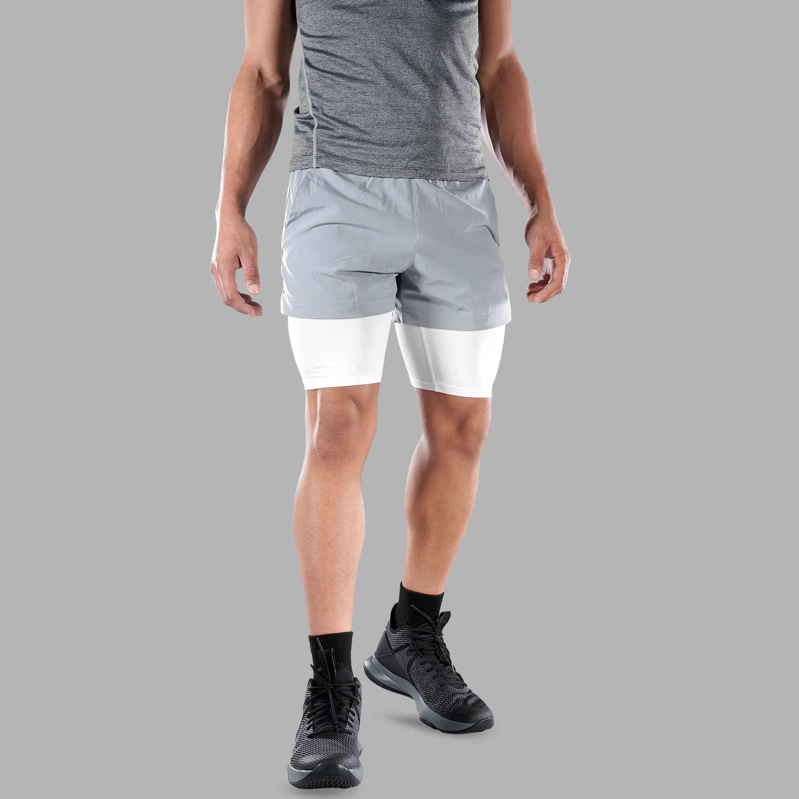 Basic White Compression Shorts