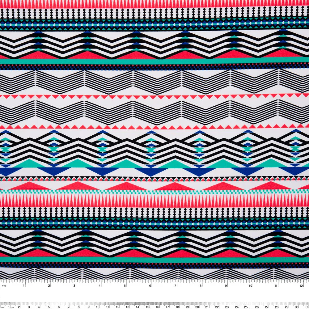 Bathing Suit Print - Geometric stripe - Red / Blue