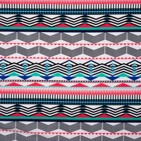 Bathing Suit Print - Geometric stripe - Red / Blue