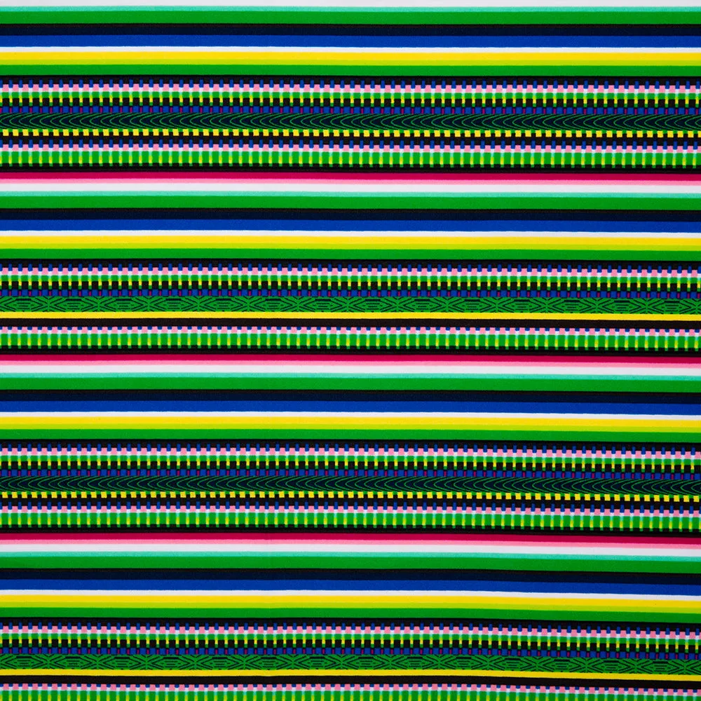 Bathing Suit Print - Stripes - Green / Yellow / Blue