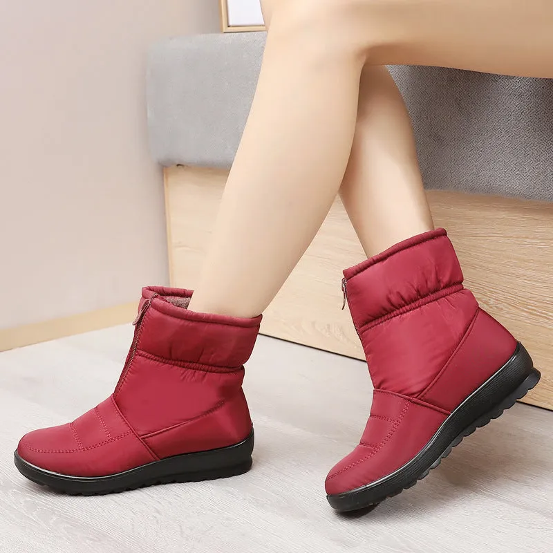 Casual Waterproof Flat Winter Snow Ankle Boots for Women | Ideal for Autumn/Winter