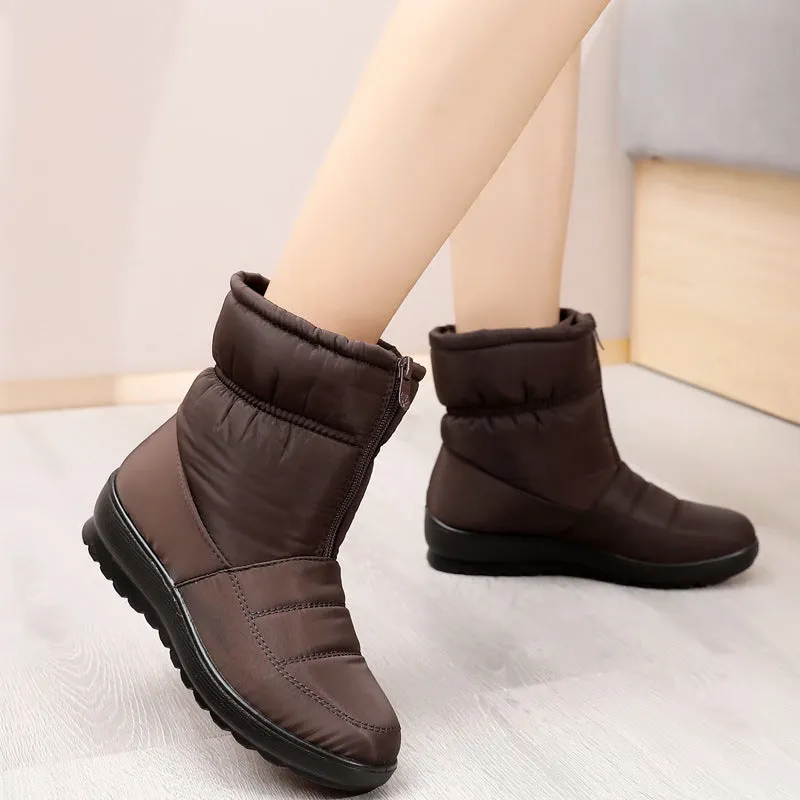 Casual Waterproof Flat Winter Snow Ankle Boots for Women | Ideal for Autumn/Winter