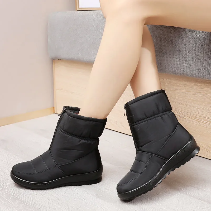 Casual Waterproof Flat Winter Snow Ankle Boots for Women | Ideal for Autumn/Winter