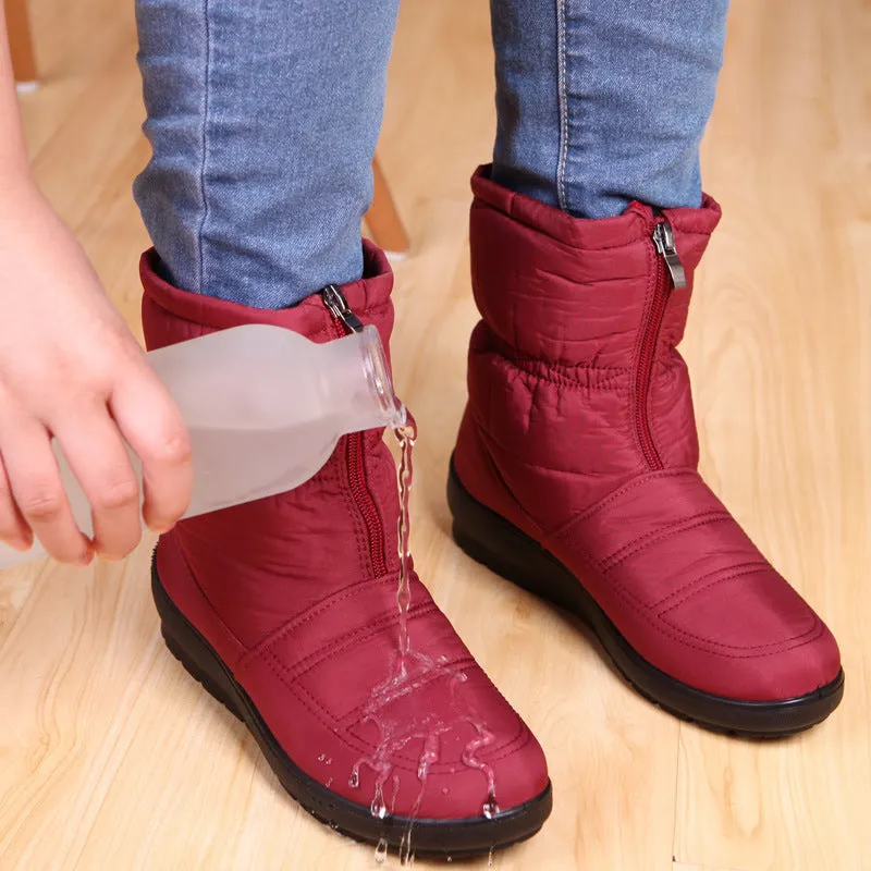 Casual Waterproof Flat Winter Snow Ankle Boots for Women | Ideal for Autumn/Winter