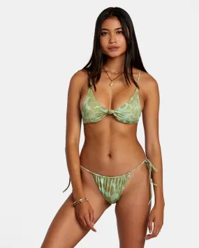 Fine Lines Shimmer Crossback Bikini Top - Seafoam