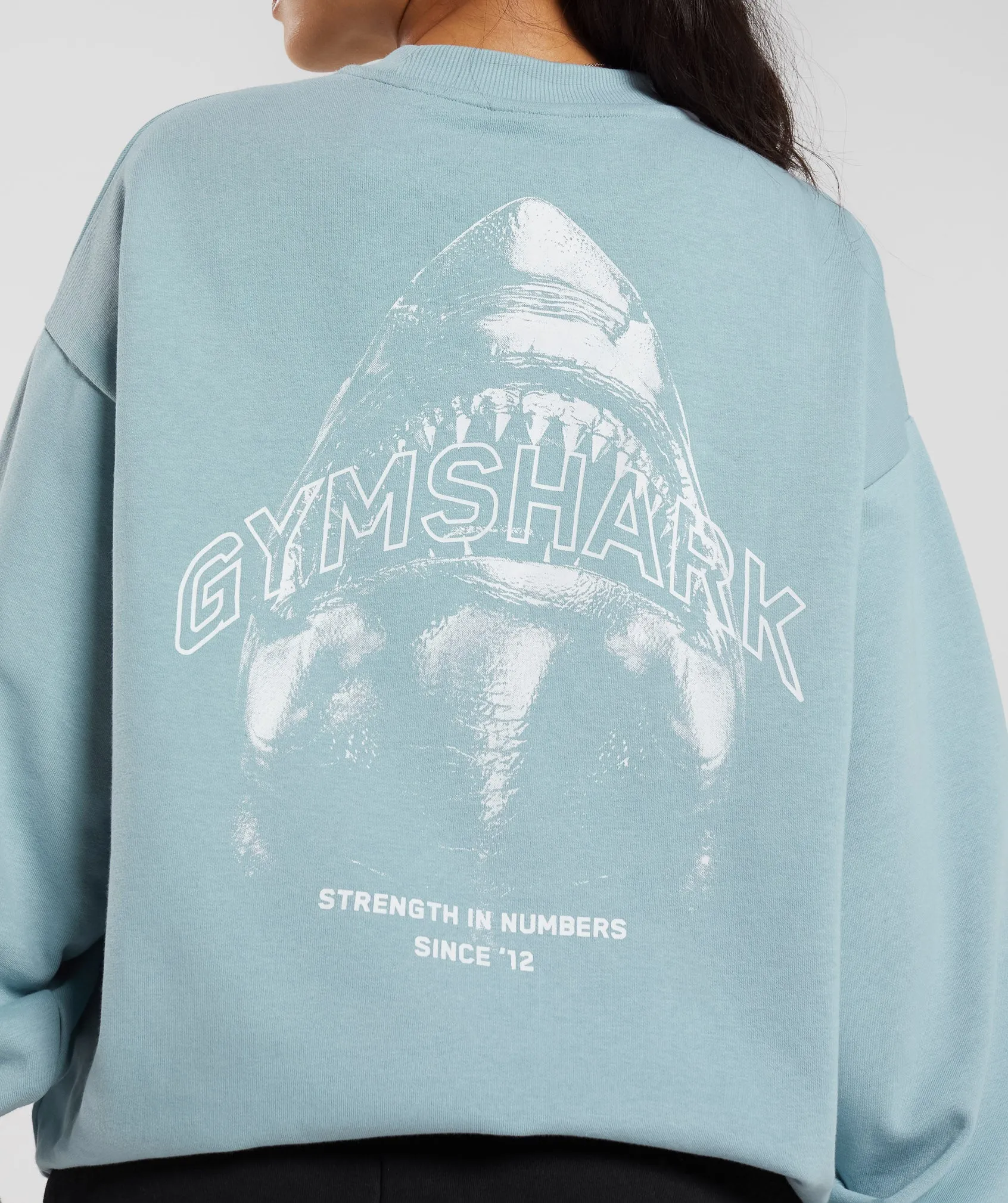 Gymshark Shark Attack Oversized Sweatshirt - Blue