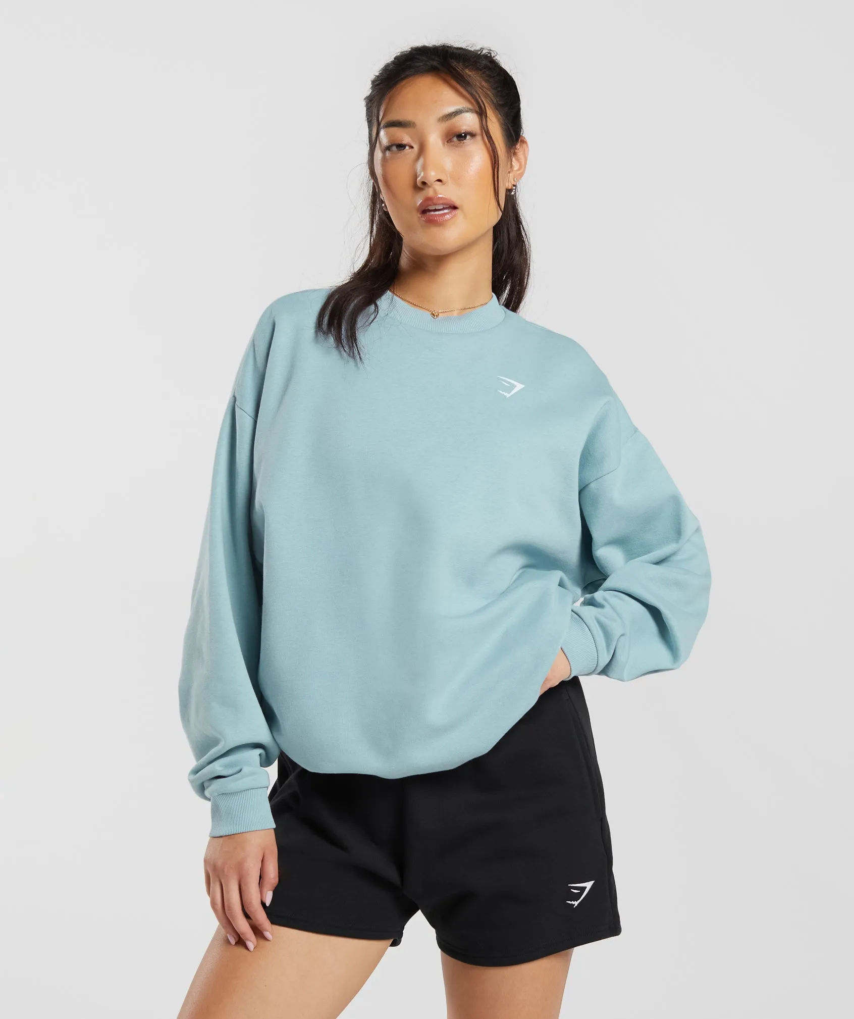 Gymshark Shark Attack Oversized Sweatshirt - Blue