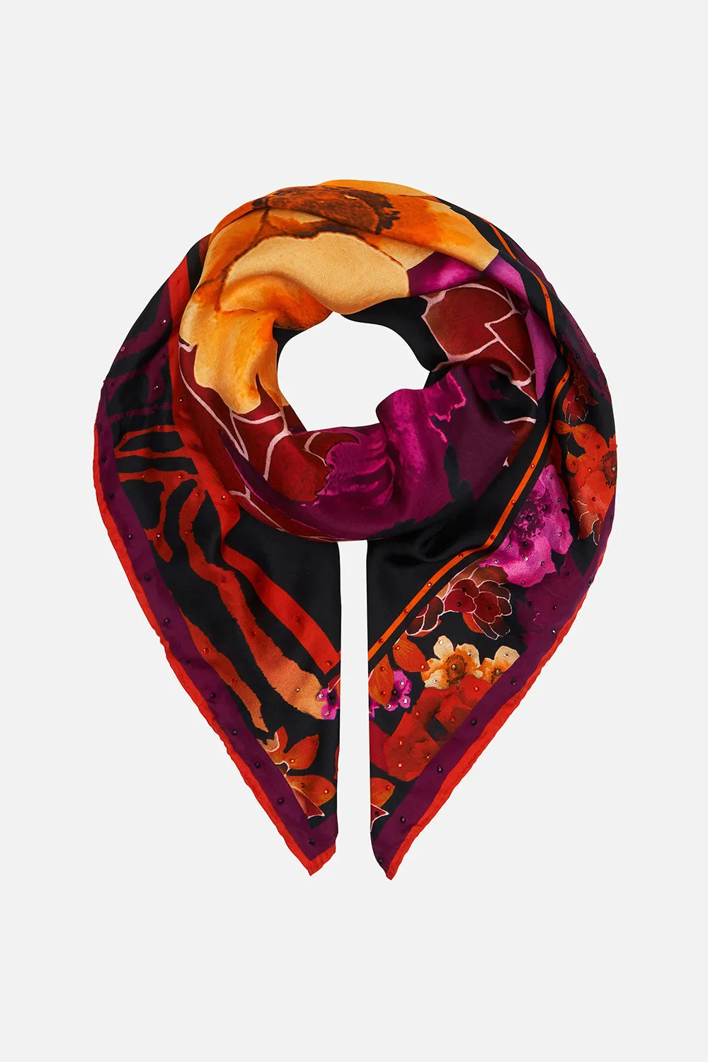 LARGE SQUARE SCARF MIDNIGHT POPPY