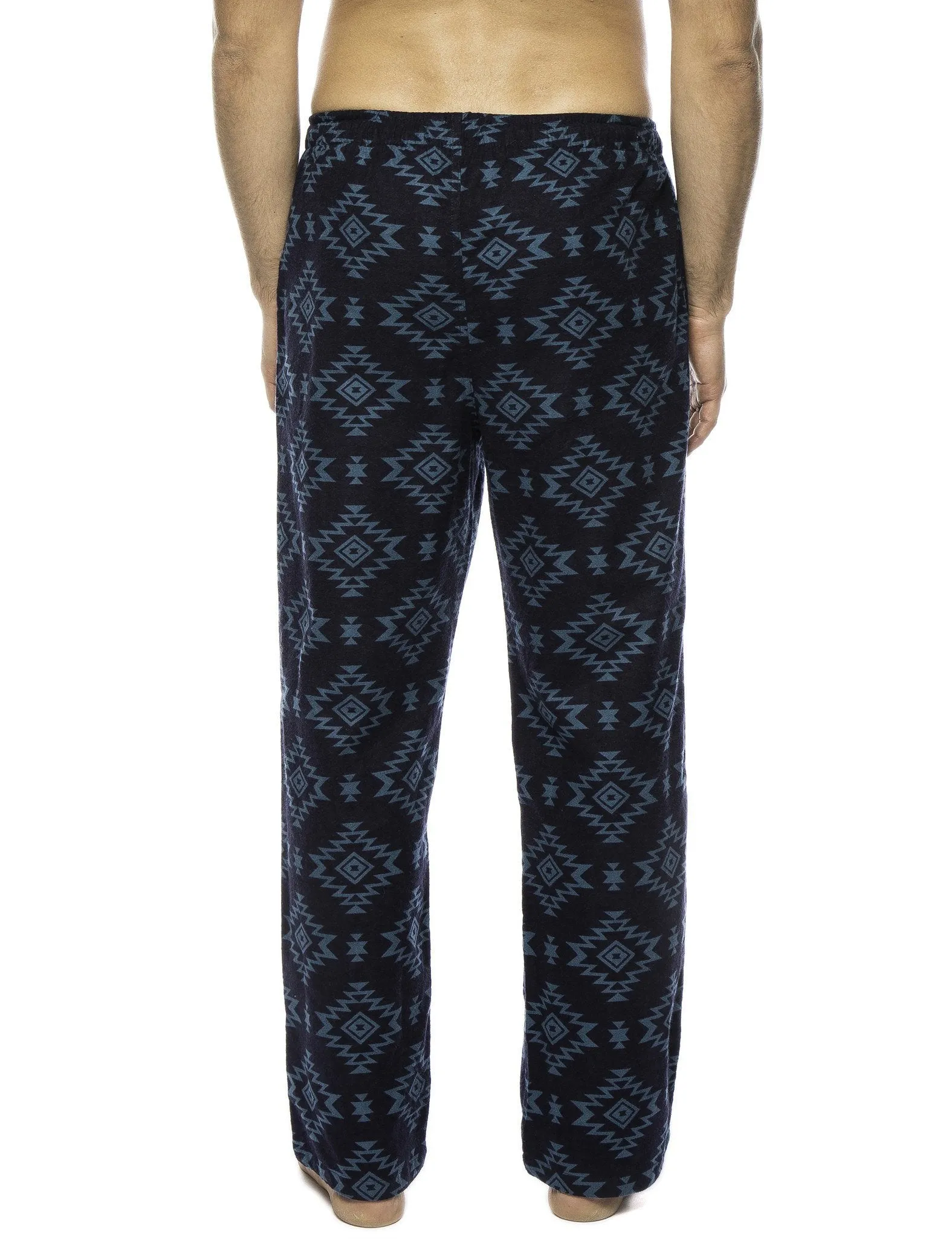 Men's 100% Cotton Flannel Lounge Pants - Aztec Navy/Teal