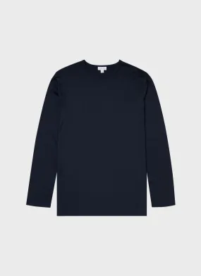 Men's Cotton Modal Lounge Long Sleeve T-shirt in Navy