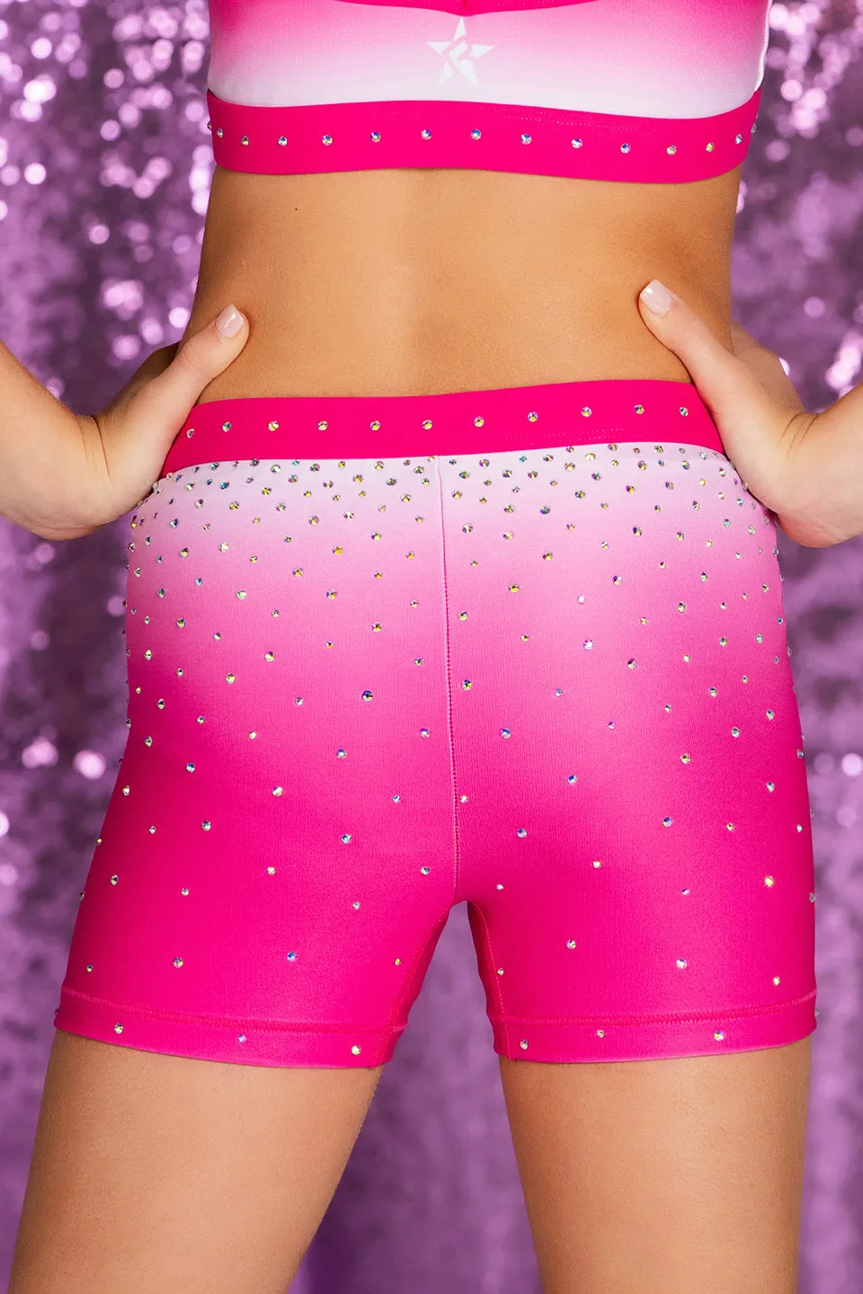 Mid Rise Compression Short in Princess Pink