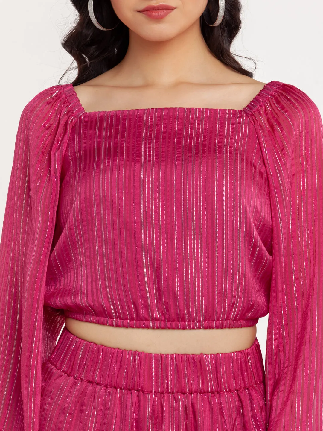 Pink Shimmer Elasticated Top