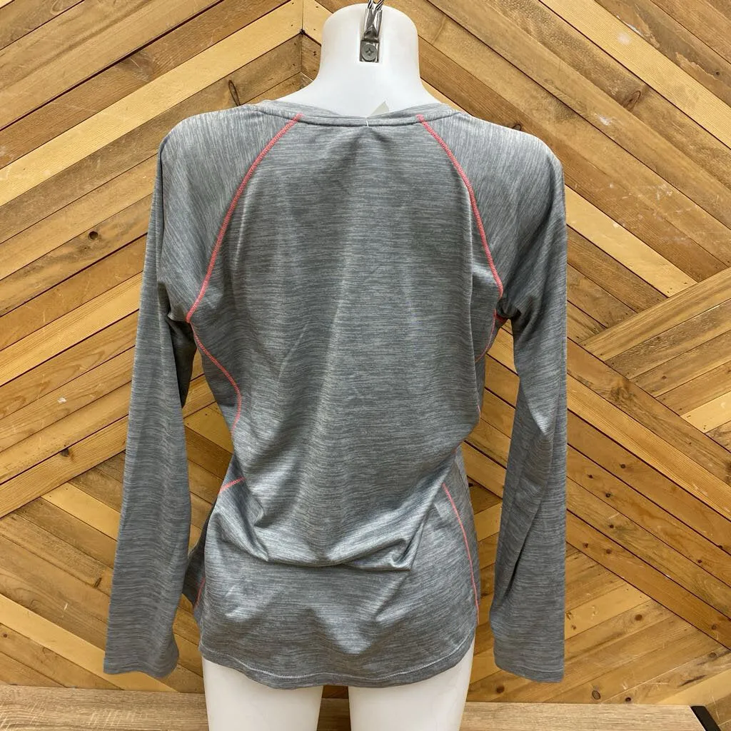 RBX Performance - Women's Quick-Dry V-Neck Long Sleeves Shirt : Grey -women-LG