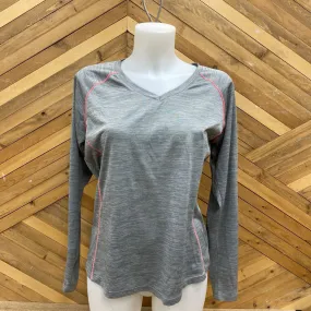 RBX Performance - Women's Quick-Dry V-Neck Long Sleeves Shirt : Grey -women-LG