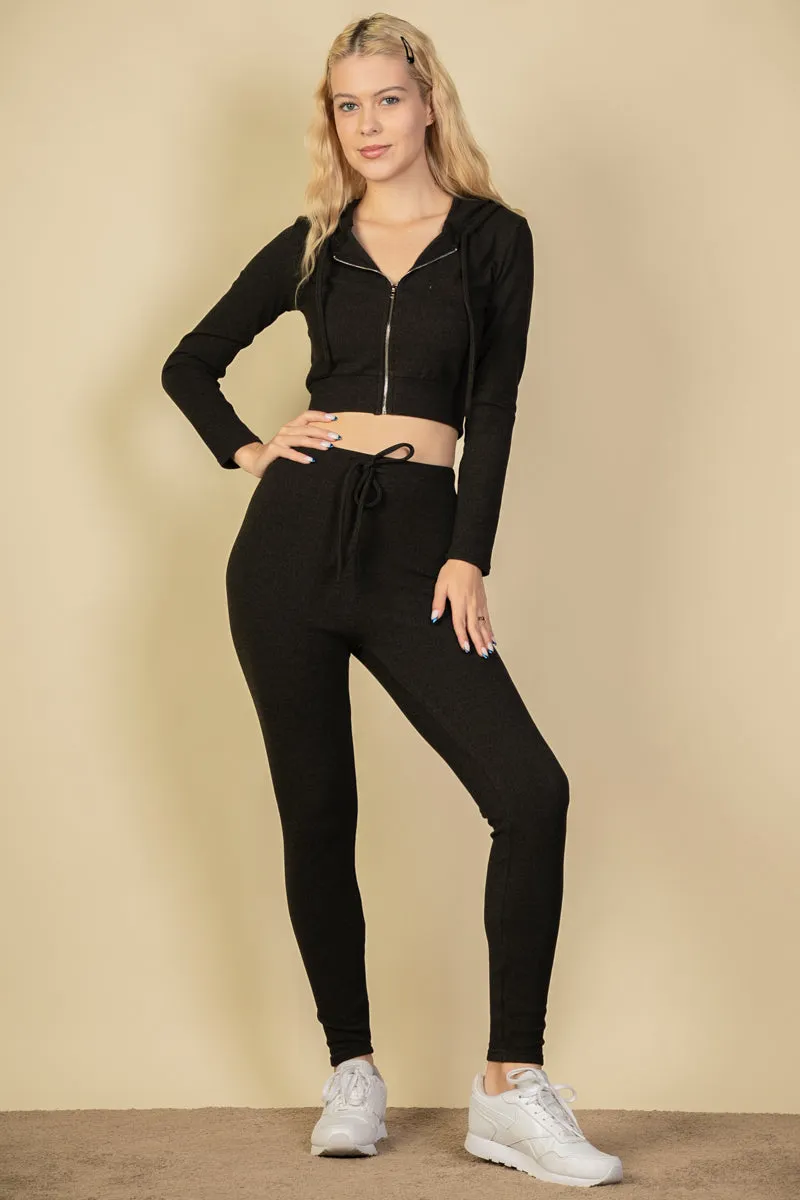 Ribbed Tie Front Leggings (CAPELLA)