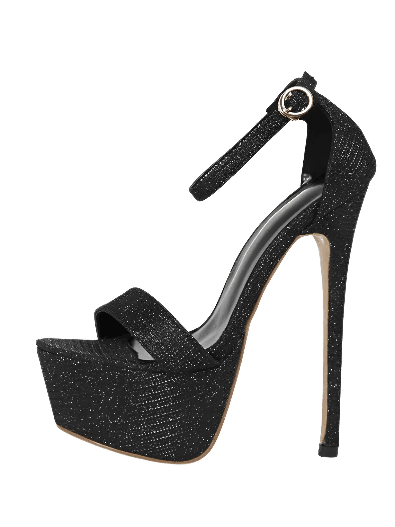 Sequined Stiletto Open Toe Sandals For Women