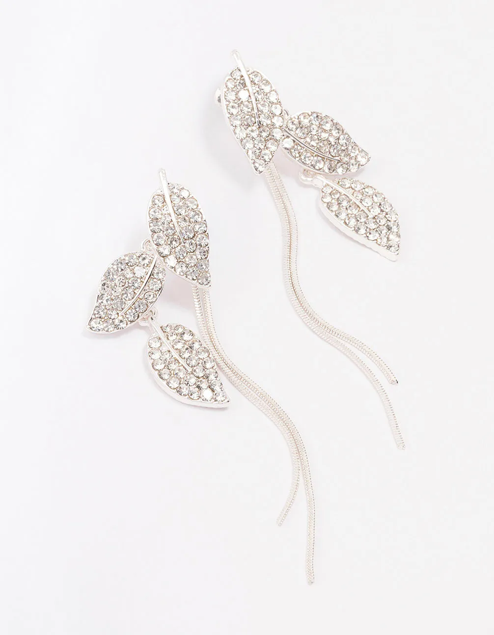 Silver Leafy Trail Drop Earrings