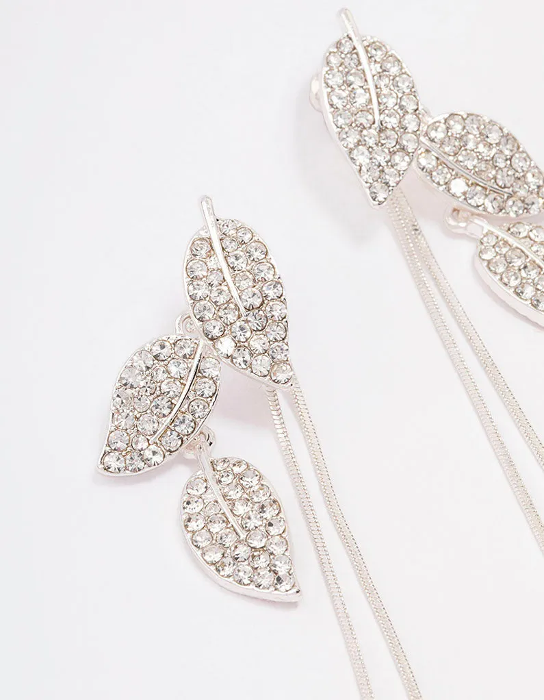 Silver Leafy Trail Drop Earrings