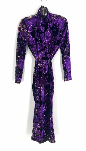 Size S Purple/Black Sequined Velour Dresses Dress