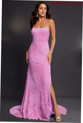 Sweep Square Prom Dresses Trumpet/Mermaid Sequined Luz Train