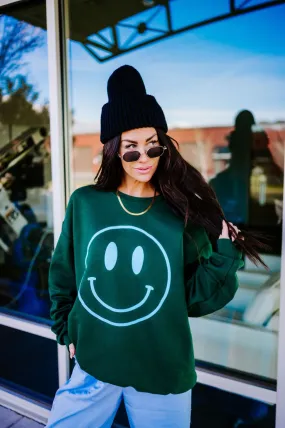 The World Needs Your Magic Puff Print Pullover in Emerald   Sky