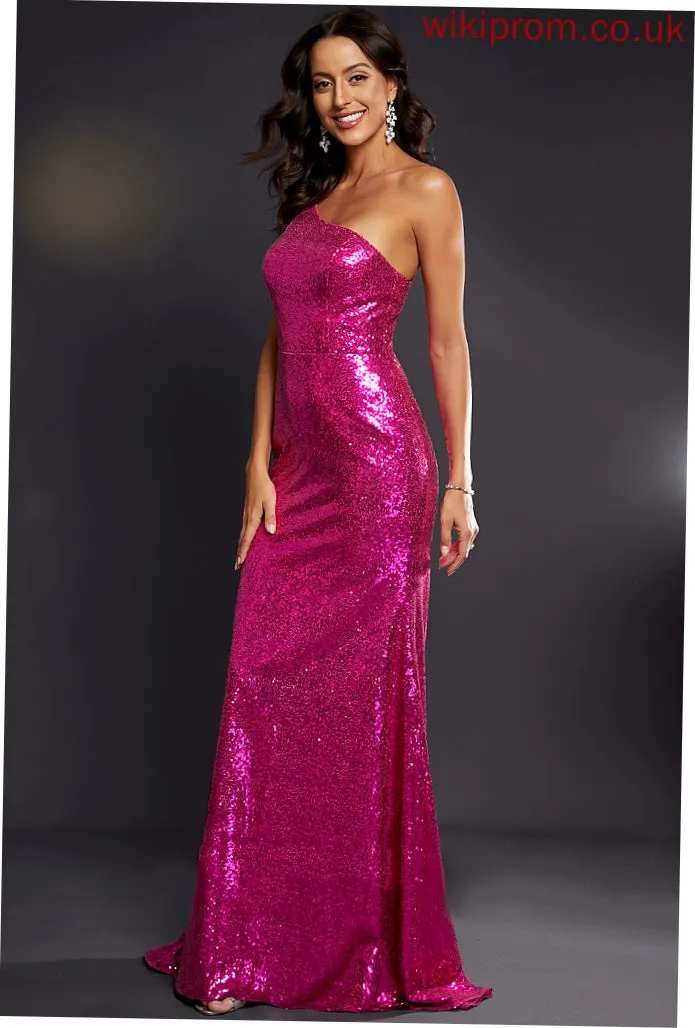 Train Hanna Sweep One-Shoulder Sequined Trumpet/Mermaid Prom Dresses