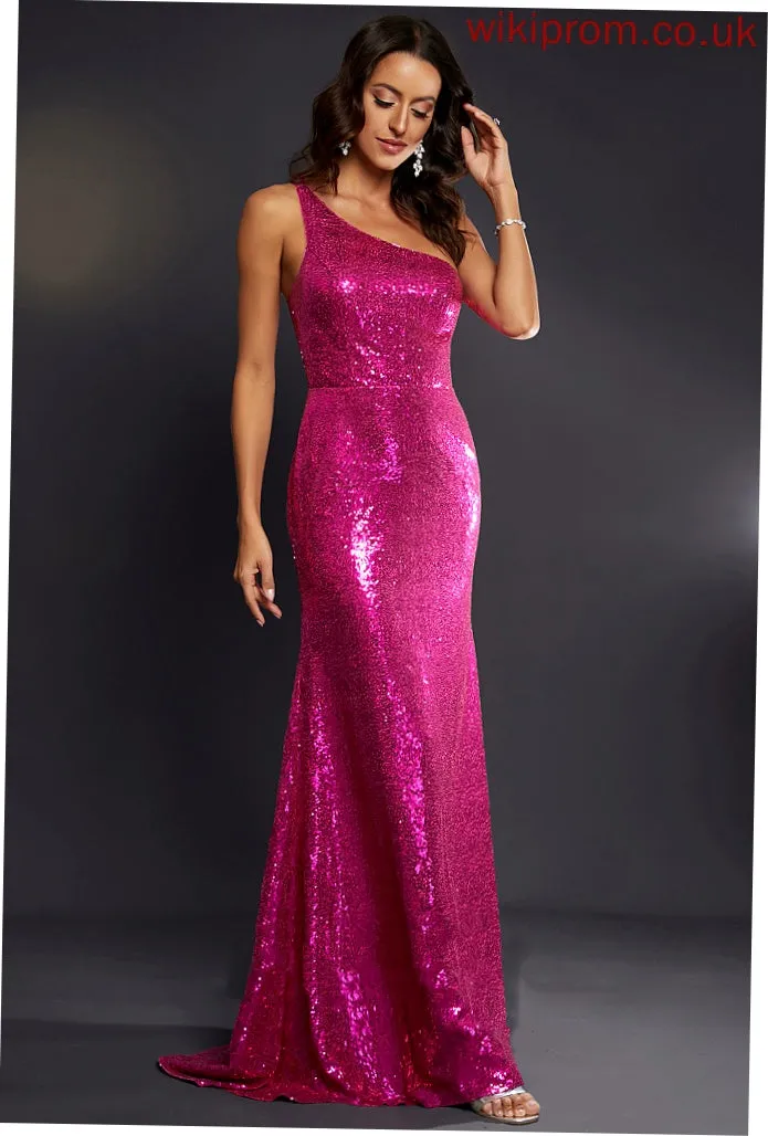 Train Hanna Sweep One-Shoulder Sequined Trumpet/Mermaid Prom Dresses