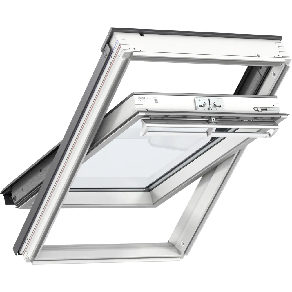 VELUX GGL SK06 2067 High Energy Efficiency Glazing White Painted Centre-Pivot Window (114 x 118 cm)