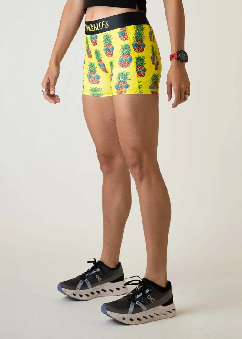 Women's Pineapple Express 3" Compression Shorts