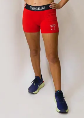 Women's Red 3" Race Compression Shorts