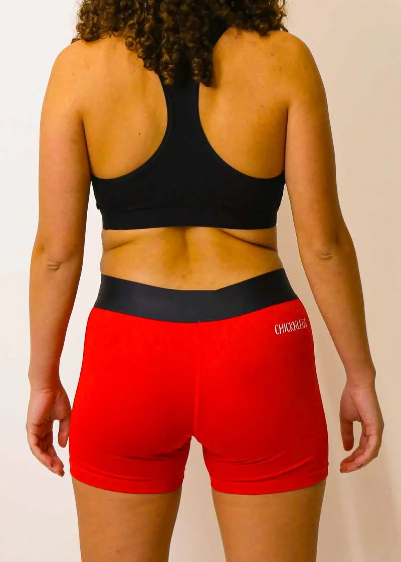 Women's Red 3" Race Compression Shorts