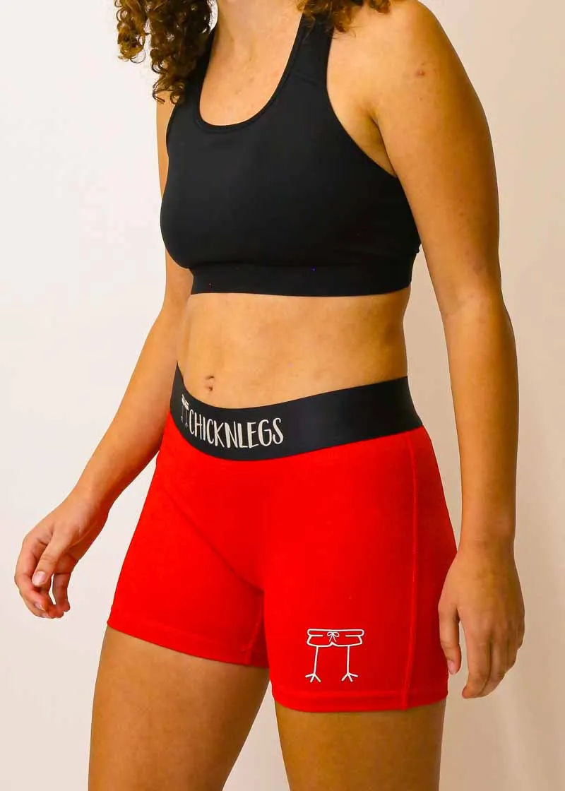 Women's Red 3" Race Compression Shorts