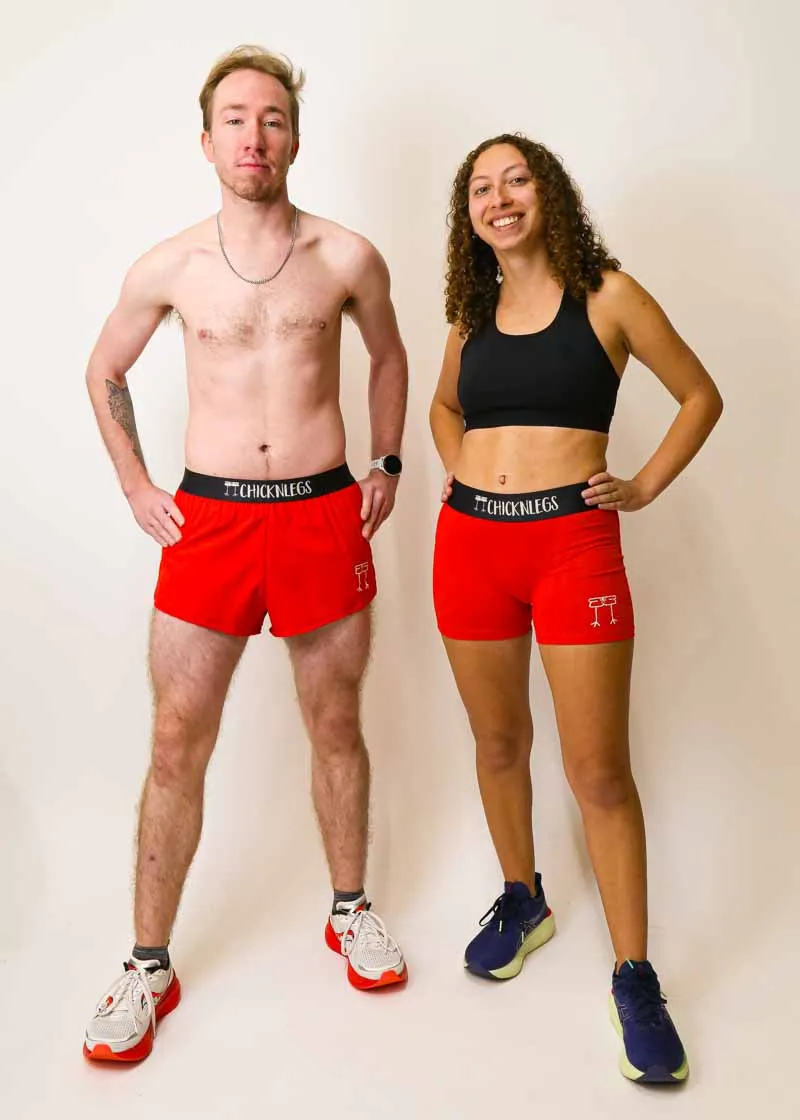 Women's Red 3" Race Compression Shorts