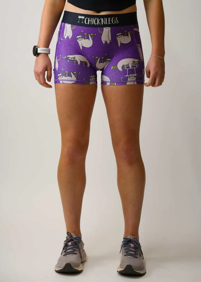 Women's Sloths 3" Compression Shorts